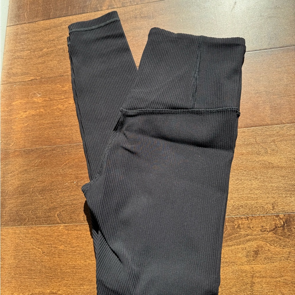 Athleta Black Elation Rib Tight